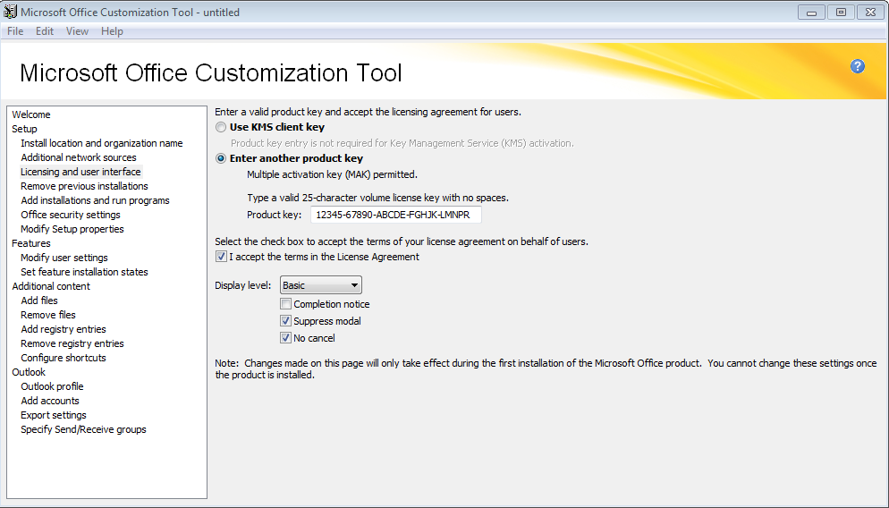 Microsoft Office Customization Tool