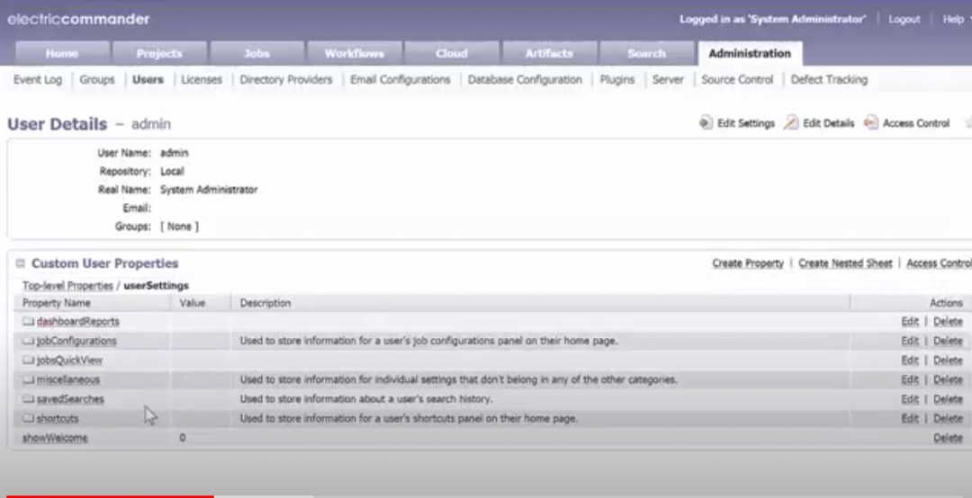 Electric Commander (Now CloudBees CD) Transferring Homepage Settings Between Users