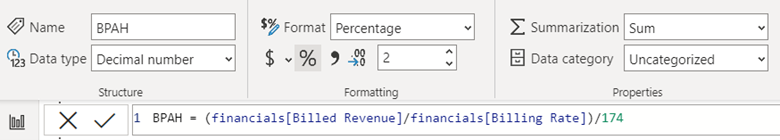 powerBI settings