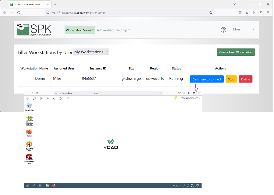 vCAD Pass-through authentication